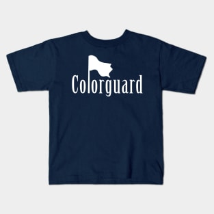 Colorguard Flag White Text Kids T-Shirt